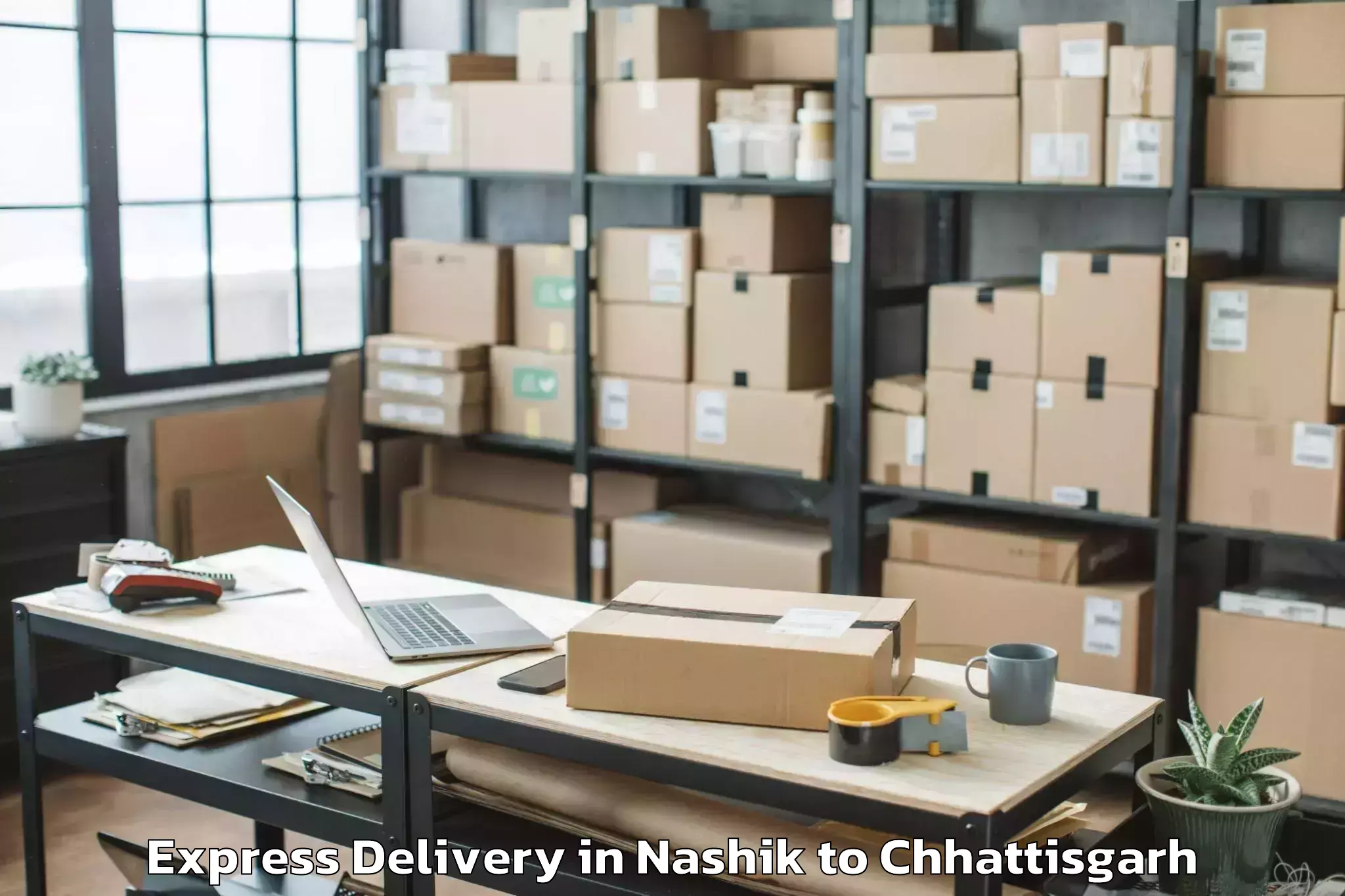 Book Nashik to Isbm University Gariyaband Express Delivery Online